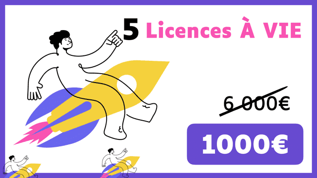 Illustration de la contrepartie 'Pour une équipe : 5 licences à vie à Pratico + Compte administrateur'