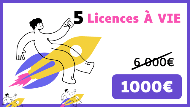 Illustration de la contrepartie 'Pour une équipe : 5 licences à vie à Pratico + Compte administrateur'